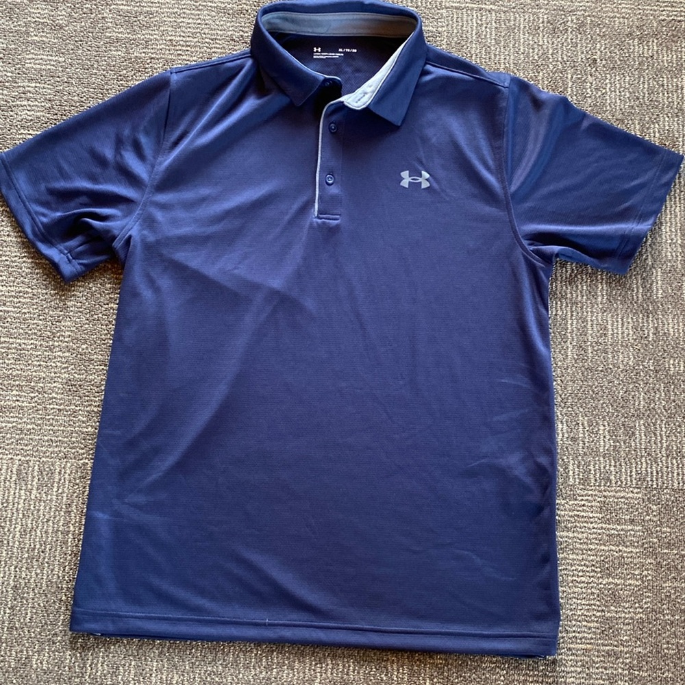 Mens navy Under Armour polo shirt